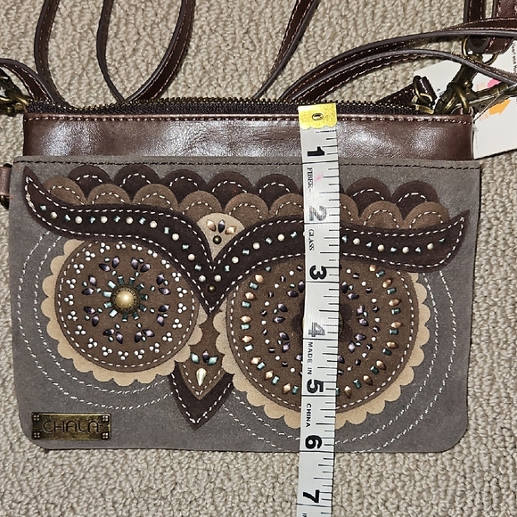 NWT Adjustable and Convertible Chala Brown Bag with Owl Accent - Picture 6 of 12
